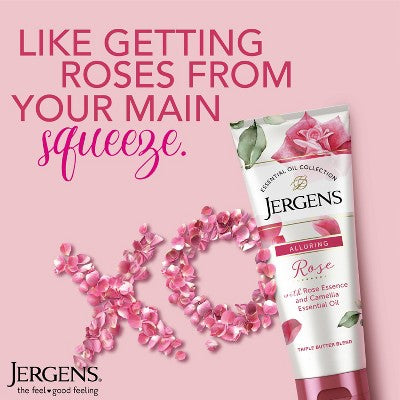 Jergens Rose Triple Butter Blend Body Butter, Rose Lotion, Moisturizer with Camellia Essential Oil Scented - 7 fl oz