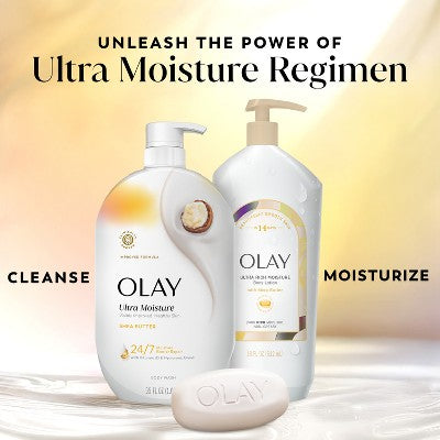 Olay Ultra Moisture Shea Butter, Vitamin B3 and Hyaluronic Blend Body Wash - 35 fl oz: For Whole Body, Normal to Dry Skin