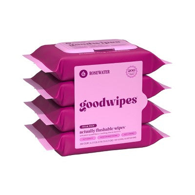 Goodwipes Flushable Personal Wipes - Rosewater - 50ct/1pk