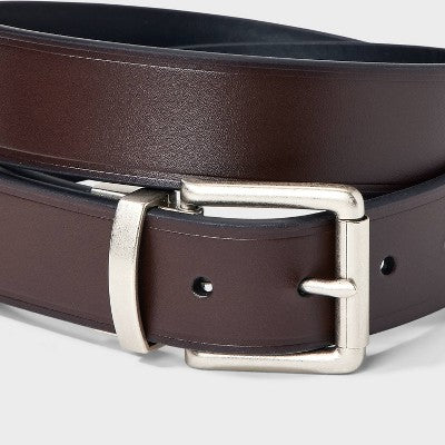 Men's Two-in-One Reversible Casual Belt - Goodfellow & Co Black/Brown L