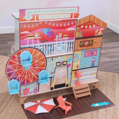 KidKraft Ferris Wheel Fun Beach House Wooden 360-Play Dollhouse with 19 Accessories (LOCAL PICKUP ONLY)