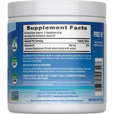 Natural Calm Vitality Original Calm Vegan Dietary Supplement Powder - 8oz