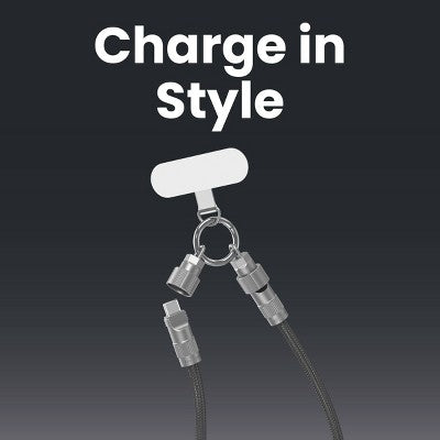 GEMS 12.6" Universal Phone Wristlet USB-C Cable - Black