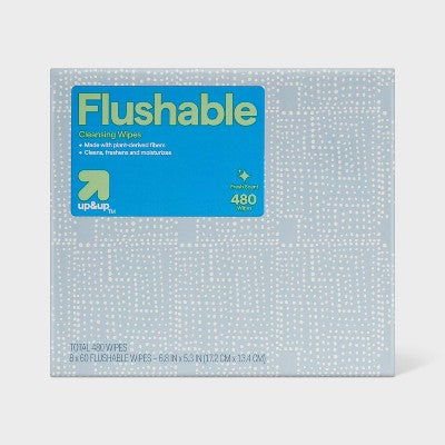 Flushable Cleansing Wipes - Fresh Scent - 8pk/60ct - up&up
