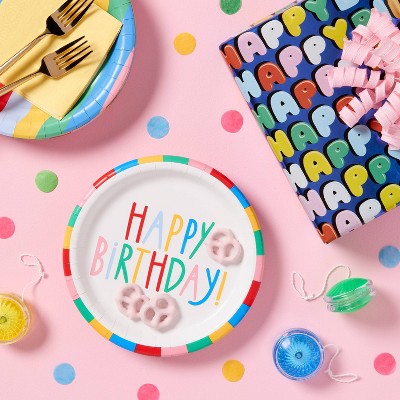 96"x30" 'Happy Birthday' Bubble Letter Gift Wrapping Paper Colorful - Spritz (LOCAL PICKUP ONLY)