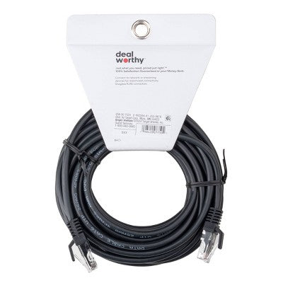Cat 6 Ethernet Cable - dealworthy 25' Black