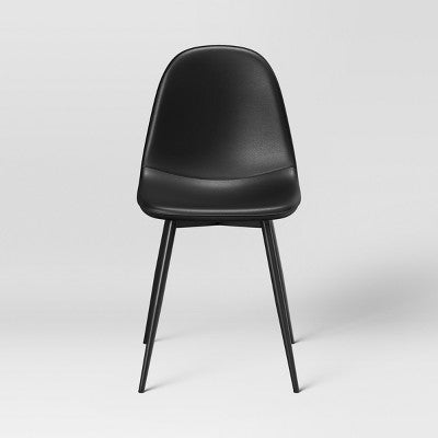2pk Copley Dining Chairs Faux Leather Midnight Black - Threshold (LOCAL PICKUP ONLY)