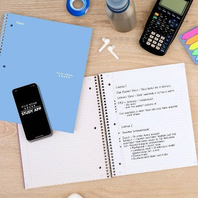 Five Star 8.5"x11" 1 Subject College Ruled Notebook Sky Blue 100 Pages