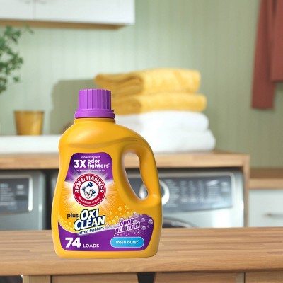 Arm & Hammer Plus OxiClean with Odor Blasters Fresh Burst Liquid Detergent 74 loads - 96.2oz