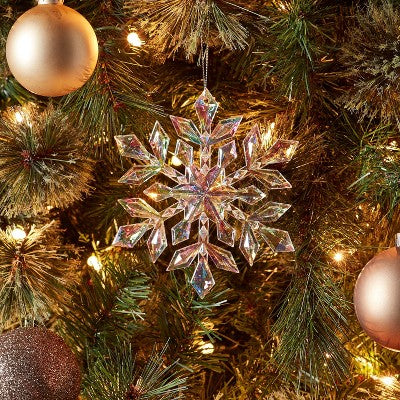 Snowflake Christmas Tree Ornament Iridescent - Wondershop