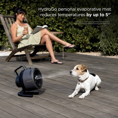 Shark FlexBreeze HydroGo Ultra-Powerful Portable Fan Mists Indoors and Outdoors FA052 Gray