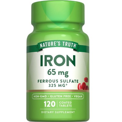 Nature's Truth Iron Ferrous Sulfate 65mg | 120 Tablets EXP: 04/2027