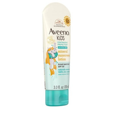 Aveeno Kids Continuous Protection Zinc Oxide Mineral Sunscreen - SPF 50 - 3 fl oz