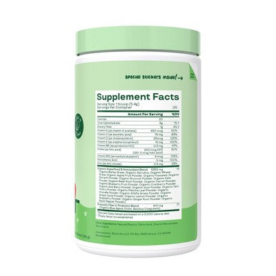 BLOOM NUTRITION Kids' - Greens and Superfoods Powder - Strawberry Apple - 25ct