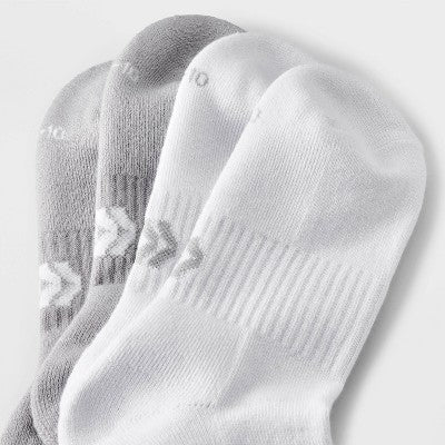 Women's Cushioned Scrunch 2pk Crew Socks - All In Motion White/Gray 4-10: Arch Support, Knit Midweight Fabric