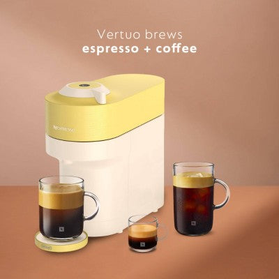 Nespresso Limited-Edition Vertuo Pop+ Coffee and Espresso Maker Flavored Iced Bundle by De'Longhi Pastel Yellow (LOCAL PICKUP ONLY)