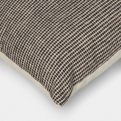 Square Chunky Linen Pillow with Exposed Zipper Charcoal - Threshold (LOCAL PICKUP ONLY)