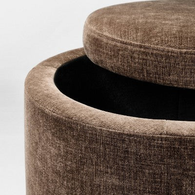 Swivel Storage Ottoman Brown - Threshold designed with Studio McGee (LOCAL PICKUP ONLY)