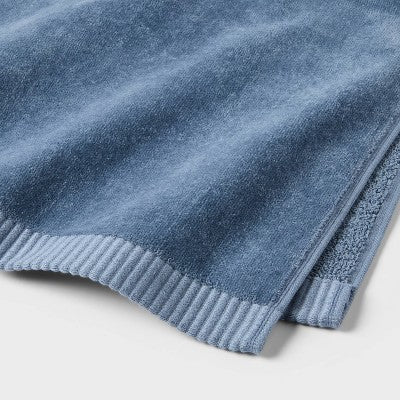 Velour Bath Towel Blue - Threshold