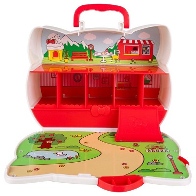 Hello Kitty Red Bow Medium Display Carry Case: Includes 4 Mini Figures