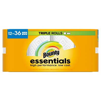 Bounty Essentials Select-A-Size White Paper Towels - 12 Triple Rolls