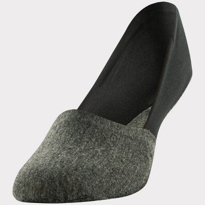 Peds Women's 2pk Smooth Edge Mid Cut Liner Socks - Black/Gray 5-10