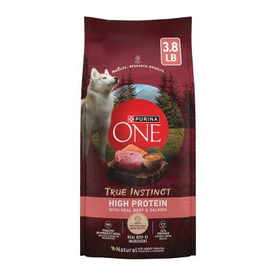 Purina ONE SmartBlend True Instinct High Protein Natural Real Beef & Salmon Flavor Dry Dog Food - 3.8lbs
