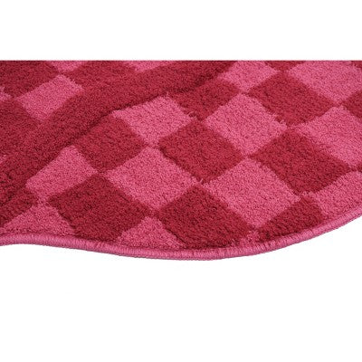 20"x30" Checkered Lips Non Skid Bath Rug Pink - NatureStep