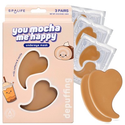 SpaLife Depuffing Undereye Mask - You Mocha Me Happy - 3ct