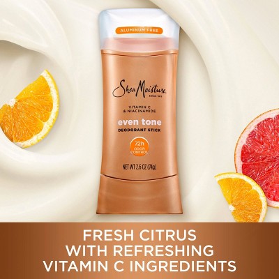 SheaMoisture Solid Deodorant Stick Even Tone - Vitamin C & Niacinamide - Aluminum-Free 2.6oz