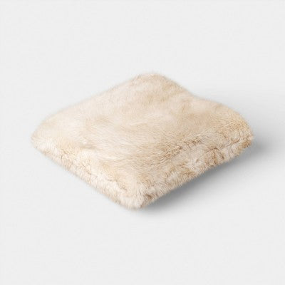 Faux Fur Throw Pillow Ivory - Threshold