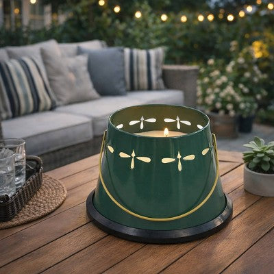 Patio Essentials Mosquito Diecut Candle Dark Green