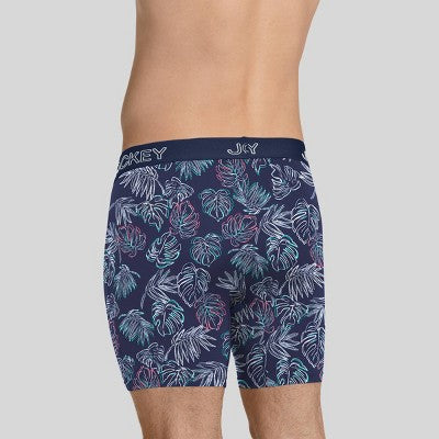 Jockey Generation Men's No Chafe Pouch Microfiber Boxer Briefs 3pk - Black/Red/Gray XL: Mid Rise, Pull-On, Mesh Fabric