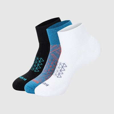 Hanes Men's Absolute Run Ankle Socks 3pk - Blue/White/Black 6-12