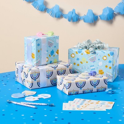 240"x30" Bulk Hanukkah Gift Wrapping Paper Light Blue - Spritz (LOCAL PICKUP ONLY)
