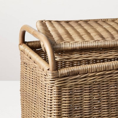 Large Rattan Storage Basket with Lid - Hearth & Hand with Magnolia (LOCAL PICKUP ONLY)