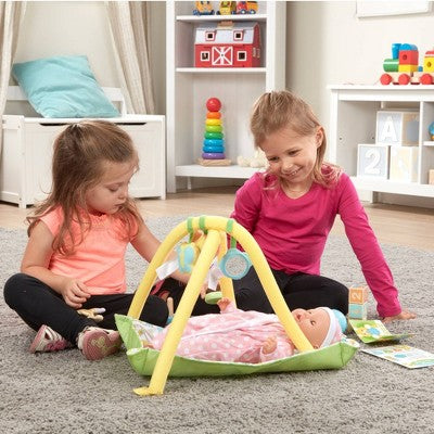 Melissa & Doug Mine to Love Toy Time Play Set for Dolls with Activity Gym, Stacker, Blocks, More - 16pc: Emotional Development, Plastic Material