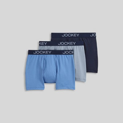 Jockey Generation Boys' 3pk Microfiber Boxer Briefs - Blue M