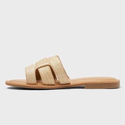 Women's Carla Sandals Memory Foam Insole - Universal Thread Tan 7