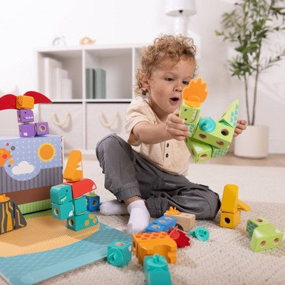 Melissa & Doug Blockables Dinosaur Snap and Play