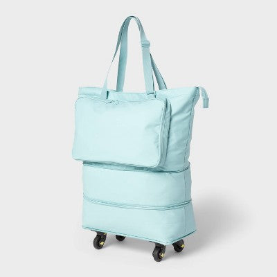 Collapsible Rolling Tote Blue - Brightroom