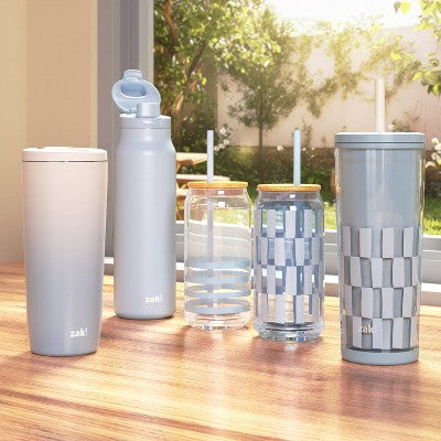 Zak Designs 25 fl oz SAN Straw Tumbler Lake Striped