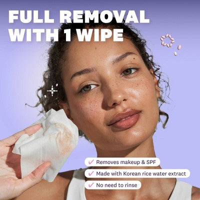 The Face Shop Rice Water Bright Vegan Cleansing Wipes - 50ct