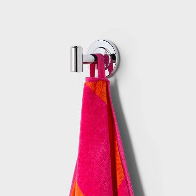 36"x72" Reversible Diagonal Striped Oversized Beach Towel Pink/Orange - Room Essentials