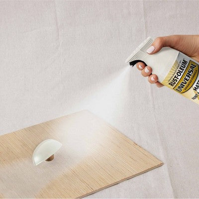 Rust-Oleum Universal Spray Paint Matte Farmhouse White: Interior & Exterior, Wood & Metal, Oil-Based, 12 oz
