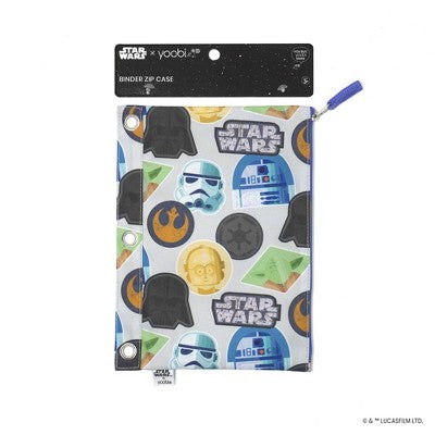 Yoobi Single Zip Binder Pencil Pouch Star Wars Graphic Patches