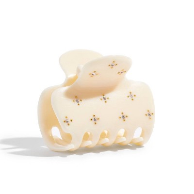 Kitsch-Mass Recycled Plastic Medium Rhinestone Cloud Hair Claw Clip - Ivory