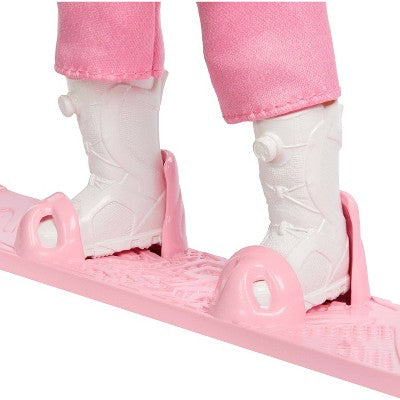 Barbie Careers Snowboarder Doll in Pink Jacket with 10+ Accessories Including Color-Change Snowboard