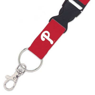 MLB Philadelphia Phillies Heathered Lanyard: Polyester ID Holder with Team Logo