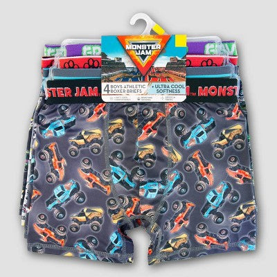 Boys' Monster Jam 4pk Boxer Briefs - 6